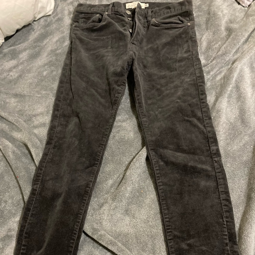 Charcoal grey H&M cords. Button fly.